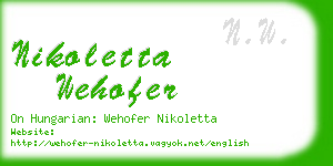 nikoletta wehofer business card